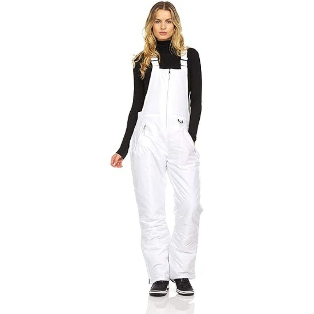 Arctic Quest Women's Ski Snow Bibs X-SMALL White Waterproof Snowboard Overalls